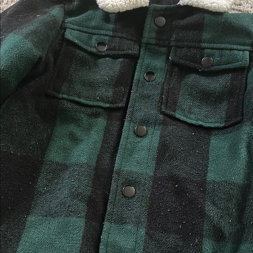 Kids Green and Black Plaid Jacket - Picture 2 of 4